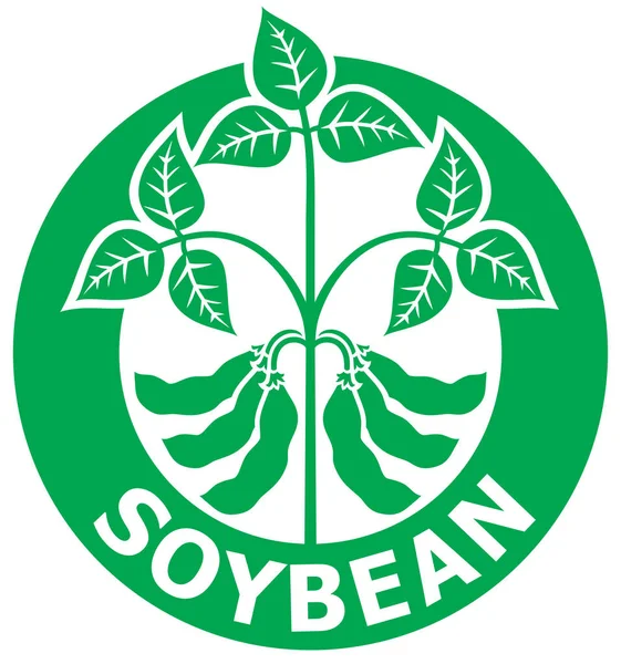 Soybean Label Symbol Vector Illustration — Stock Vector