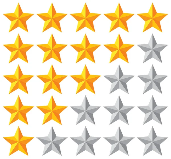 Stelle Rating Vettoriale Illustrazione — Vettoriale Stock