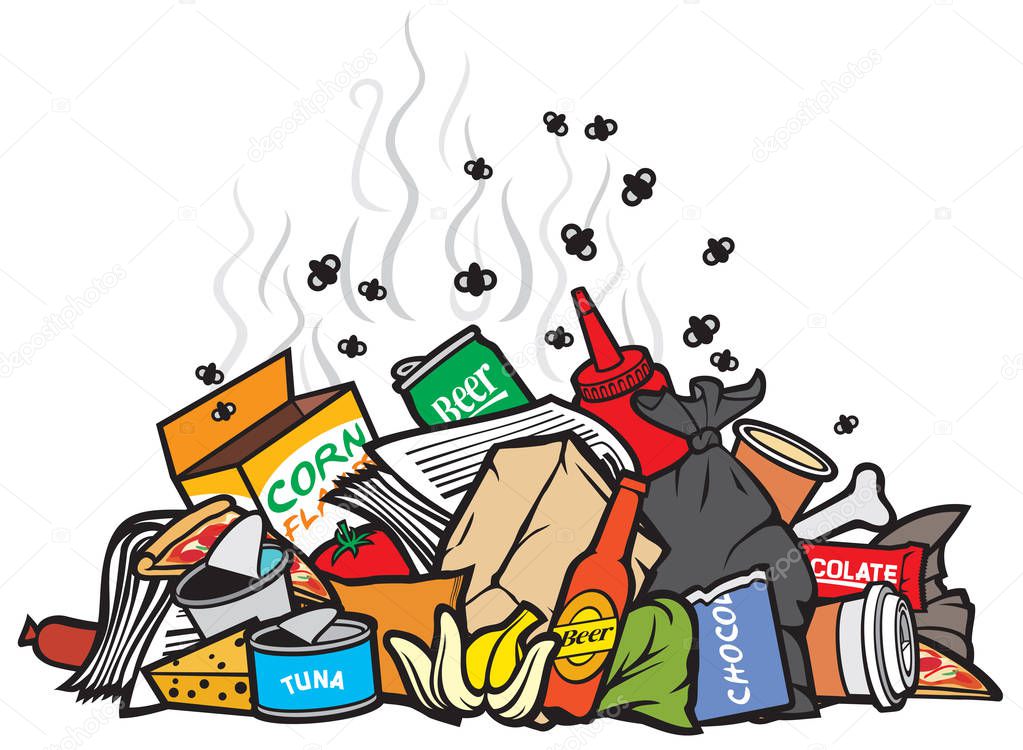 pile of garbage vector illustration