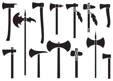 eksenleri Icons set - siyah siluetleri