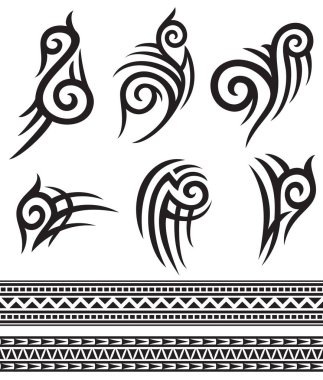 dövme tribal Icons set (tasarım öğeleri)