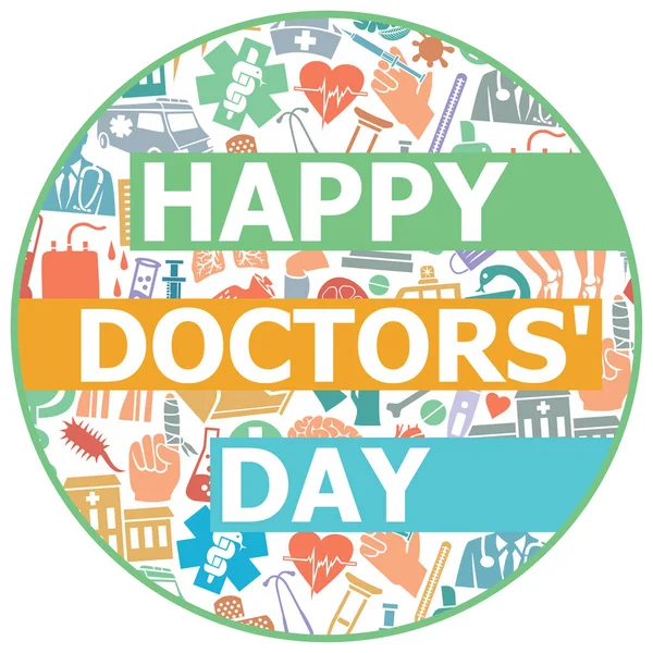 Diseño Feliz Día Los Médicos — Vector de stock