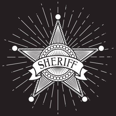 Şerif rozet yıldız vektör illüstrasyonu