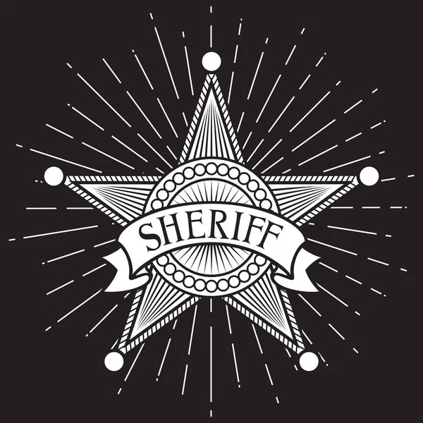 Sheriff Insignia Estrella Vector Ilustración — Vector de stock