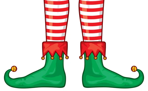 Christmas Cartoon Elfs Legs — Stock Vector