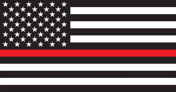 Estados Unidos América Bandeira Dos Bombeiros Thin Red Line — Vetor de Stock