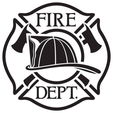 Fire Department or Firefighters Maltese Cross Symbol clipart