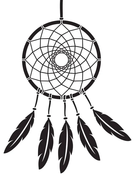 Nativo Americano Indiano Talismano Dreamcatcher Vettoriale Illustrazione — Vettoriale Stock