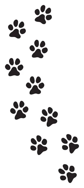 Dog Paw Prints Track Vector Illustration — Stock Vector