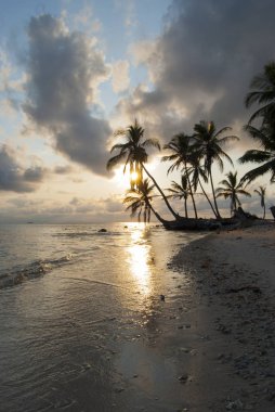 Paradise Islands in Guna Yala, Kuna Yala, San Blas, Panama. Sunset. Sunrise. clipart
