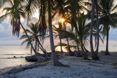Guna Yala Adaları, Kuna Yala, San Blas, Panama. Cennet. Gün batımı. Sunrise