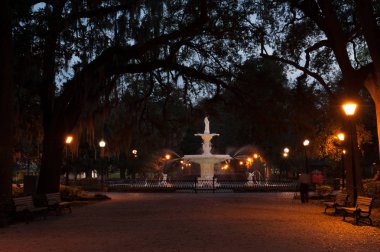 Forsyth Çeşmesi, Forsythe Park, Savannah, Ga