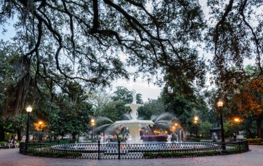 Forsyth Çeşmesi, Forsythe Park, Savannah, Ga