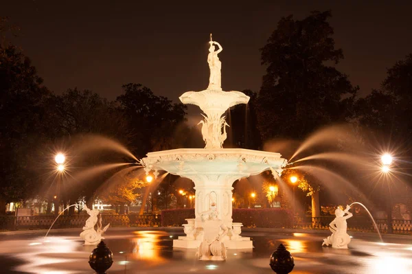 Fuente Forsyth, Parque Forsythe, Savannah, GA — Foto de Stock