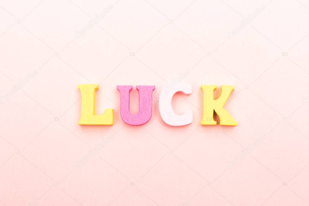 Word luck made from children letters