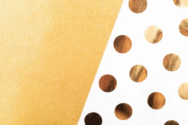 Bright gold glitter and dots combination background. — Stock Photo, Image