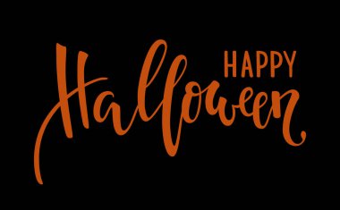 Cadılar bayramın kutlu olsun. El çizimi yaratıcı el yazısı ve fırça kalem harfleri. Bayram tebrik kartı ve davetiye tasarımı, el ilanları, posterler, Cadılar Bayramı bayramı afişleri