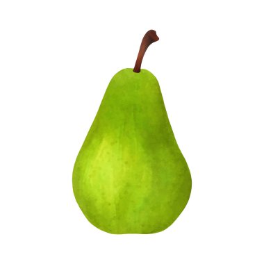 gerçekçi yeşil armut beyaz arka plan üzerinde izole. Vektör çizimi