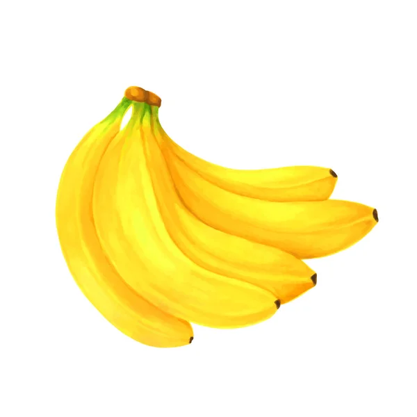 Ручные маркеры рисуют фруктовый банан на белом фоне. дизайн праздничных открыток и приглашение на сезонные летние каникулы, летние пляжные вечеринки, туризм и путешествия — стоковый вектор