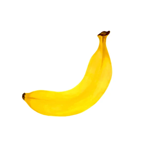 Pennarelli disegnati a mano che dipingono banana di frutta su sfondo bianco. design per biglietti di auguri e inviti di vacanze estive stagionali, feste estive in spiaggia, turismo e viaggi — Vettoriale Stock