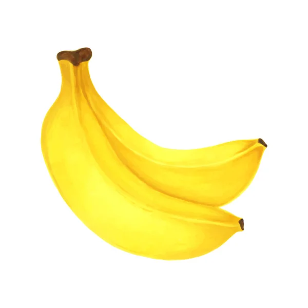 Ручные маркеры рисуют фруктовый банан на белом фоне. дизайн праздничных открыток и приглашение на сезонные летние каникулы, летние пляжные вечеринки, туризм и путешествия — стоковый вектор