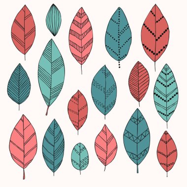 Bir karalama seti izole edilmiş yaprak karalaması. Geçmiş tasarım tebrik kartları ve düğün davetiyeleri, doğum günü, anneler günü ve diğer mevsimsel sonbahar, bahar, yaz tatilleri.