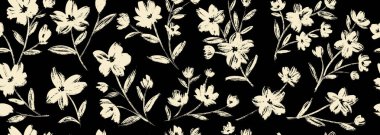 Yaprak dalı ve El Karalama Yazı Bitkileri afişi, pürüzsüz desen. Yaratıcı minimalist soyut sanat geçmişi. Duvar dekorasyonu, kartpostal, poster ve broşür tasarla