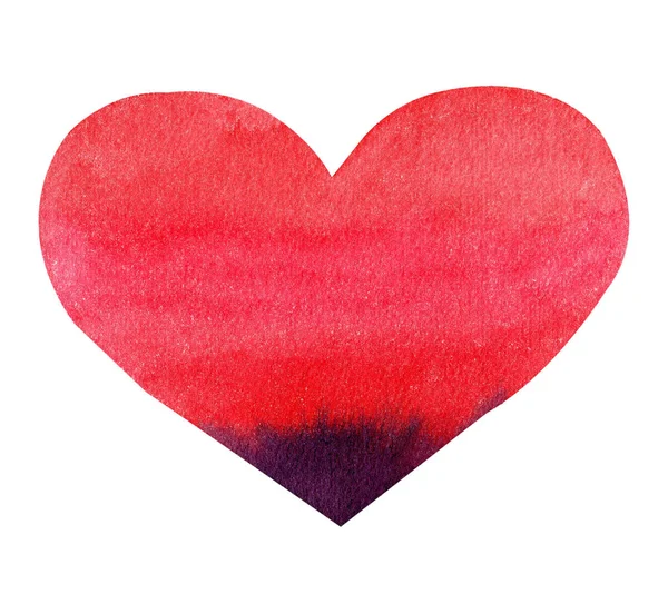 Aquarela pintado à mão coração vermelho. Símbolo do amor . — Fotografia de Stock