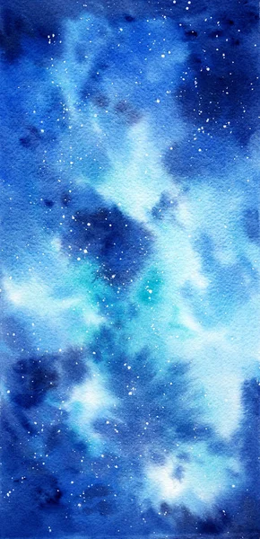 Miejsca akwarela ręcznie malowane tła. Malarstwo abstrakcyjne galaxy. — Zdjęcie stockowe