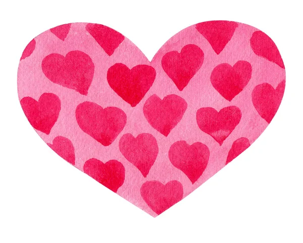 Aquarel hand geschilderd rood hart. Symbool van de liefde. — Stockfoto