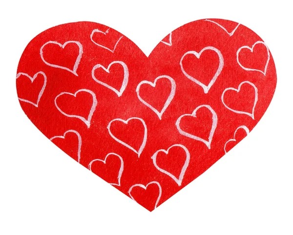 Acuarela pintada a mano corazón rojo. Símbolo del amor . —  Fotos de Stock