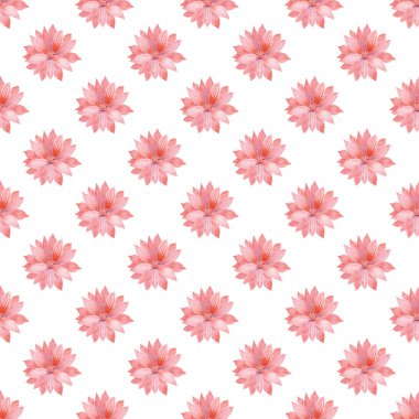 Sulu Boya Dikişsiz desen mercan çiçek.