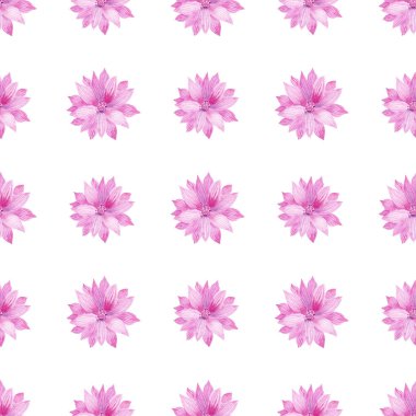 Sulu Boya Dikişsiz desen ile parlak pembe çiçek.