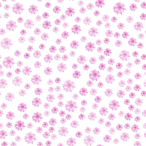 Watercolor seamless pattern with bright pink flower. — Stock Photo, Image