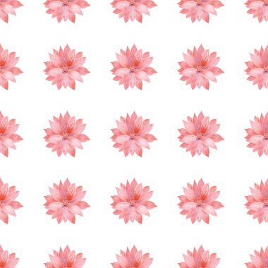 Sulu Boya Dikişsiz desen mercan çiçek.