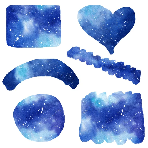 Conjunto de acuarela galaxy splash clipart . —  Fotos de Stock