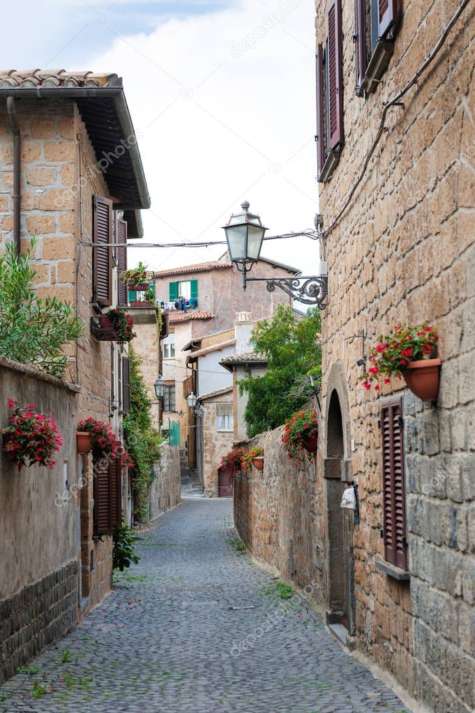 Street of the city Orvieto, Italy, Umbria. 