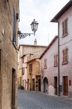 Şehir Caddesi Orvieto, Italya, Umbria. 