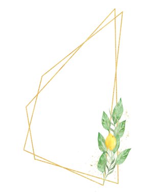 Botanik düşük poli sınır raster illüstrasyon