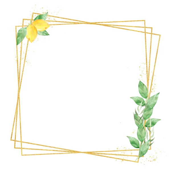 Floral geometric frame raster illustration