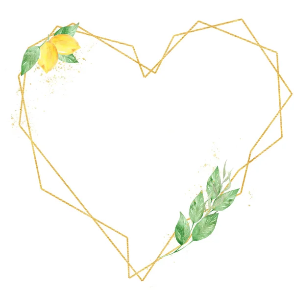 Polygonal heart shaped frame raster illustration