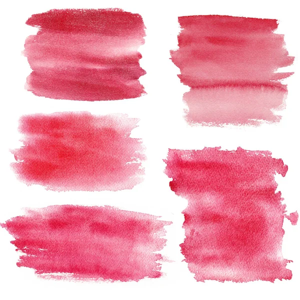 Akvarell röd färg brushtrokes raster textur se — Stockfoto