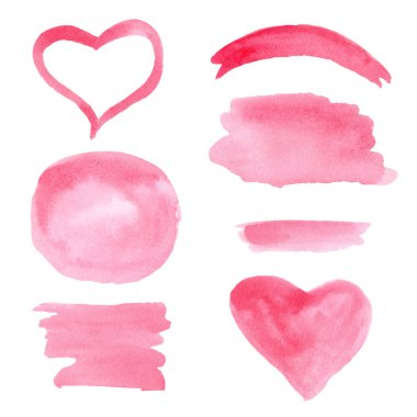 Suluboya freehand, soyut el çizilmiş illüstrasyon seti