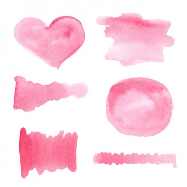 Kova fırça darbesi, soyut el çizilmiş illüstrasyon seti