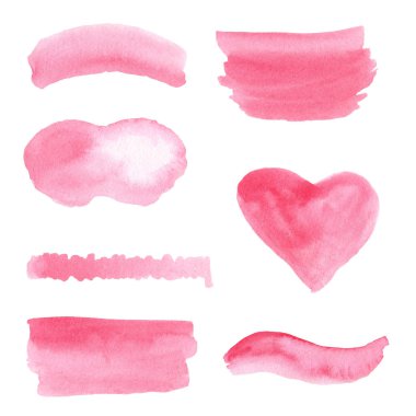 Freehand aquarelle soyut el çizilmiş illüstrasyon seti