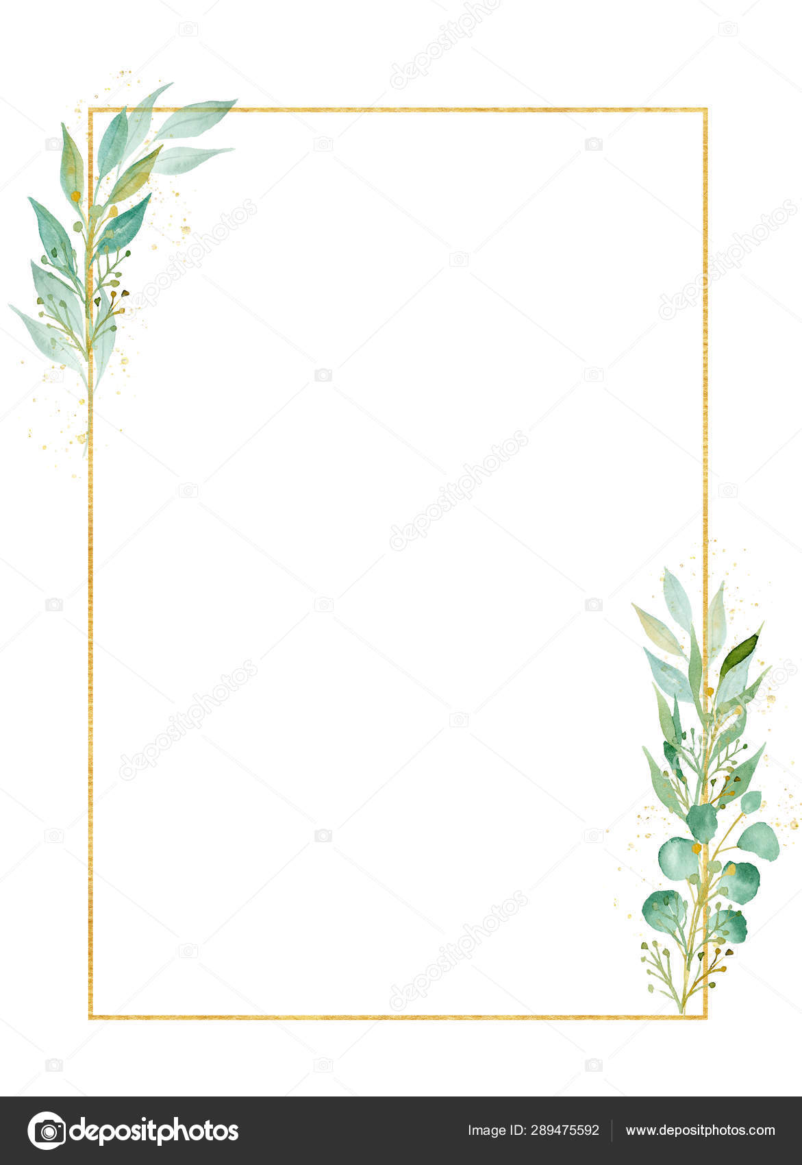 Download Herbal rectangular decorative frame watercolor raster ...
