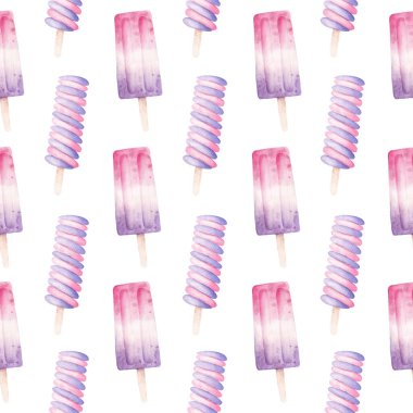 Buzlu şeker dijital kağıt. Kusursuz bir yaz dönemi geçmişi. Suluboya el çizimi dondurma besin çizimi.