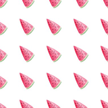 Suluboya karpuz meyveli yaz iklimi. Kusursuz desenli dijital kağıt. Elle boyanmış resim.