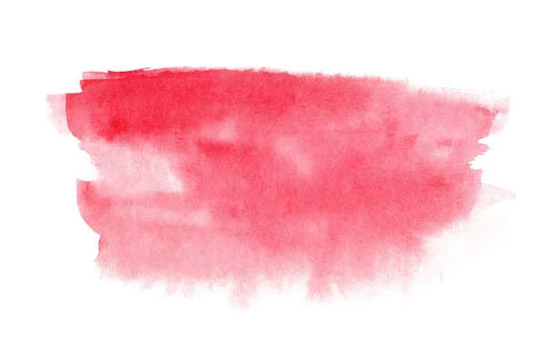 Tekstur merah gambar tangan berwarna air abstrak diisolasi pada latar belakang putih. — Stok Foto