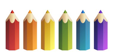 Kısa renkli kalemler